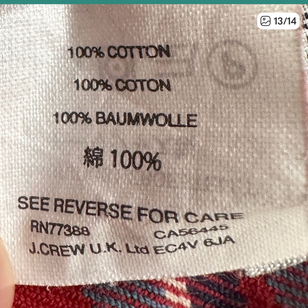 J. Crew Men's Red Plaid Flannel Shirt - Picture 11 of 15
